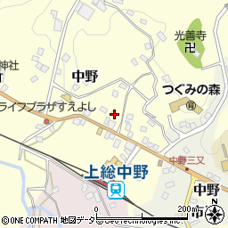 千葉県夷隅郡大多喜町中野289周辺の地図