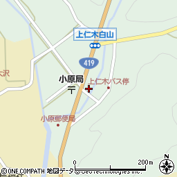 愛知県豊田市上仁木町白山周辺の地図