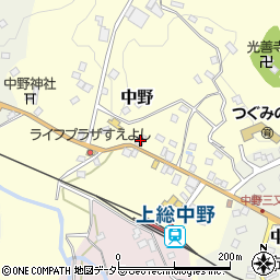 千葉県夷隅郡大多喜町中野296周辺の地図