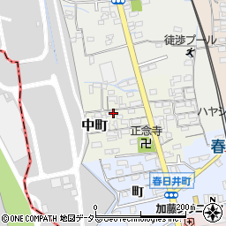 愛知県春日井市中町周辺の地図