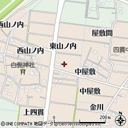 愛知県稲沢市祖父江町四貫東山ノ内周辺の地図