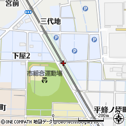 愛知県稲沢市下屋町道下周辺の地図