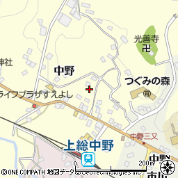 千葉県夷隅郡大多喜町中野200周辺の地図
