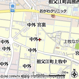 愛知県稲沢市祖父江町上牧宮裏周辺の地図