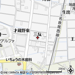 愛知県稲沢市祖父江町山崎三反245周辺の地図
