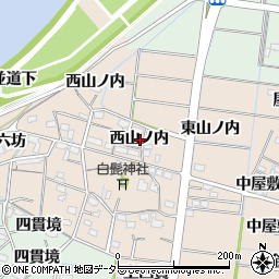 愛知県稲沢市祖父江町四貫西山ノ内周辺の地図
