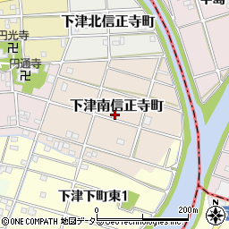愛知県稲沢市下津南信正寺町周辺の地図