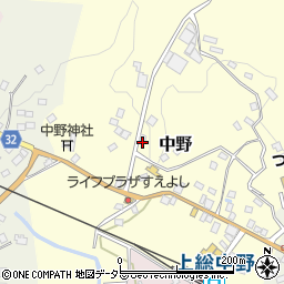 千葉県夷隅郡大多喜町中野465周辺の地図