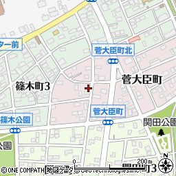 愛知県春日井市菅大臣町23周辺の地図