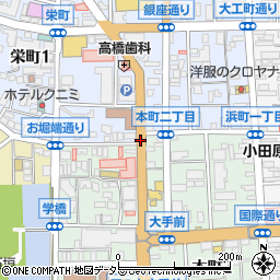 小田原町郵便局前周辺の地図