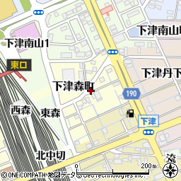 愛知県稲沢市下津森町周辺の地図