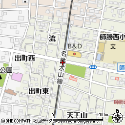 愛知県北名古屋市鹿田南流周辺の地図