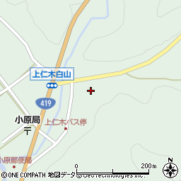 愛知県豊田市上仁木町下田周辺の地図