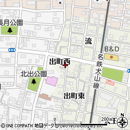 愛知県北名古屋市鹿田出町西周辺の地図