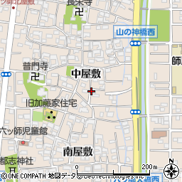 愛知県北名古屋市六ツ師中屋敷周辺の地図