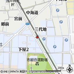 愛知県稲沢市下屋町三大地周辺の地図