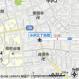 小沢３西周辺の地図