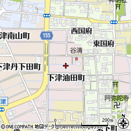 愛知県稲沢市下津油田町周辺の地図