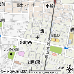 愛知県北名古屋市鹿田流周辺の地図