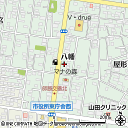 愛知県北名古屋市熊之庄（八幡）周辺の地図