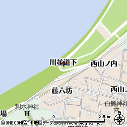 愛知県稲沢市祖父江町四貫川並道下周辺の地図