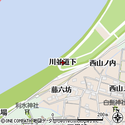 愛知県稲沢市祖父江町四貫（川並道下）周辺の地図