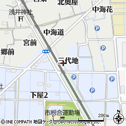 愛知県稲沢市浅井町三代地周辺の地図
