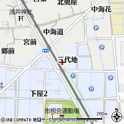 愛知県稲沢市浅井町（三代地）周辺の地図
