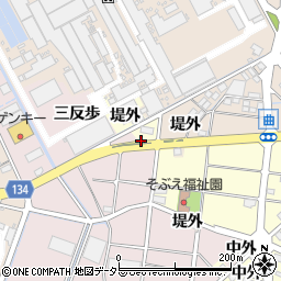 愛知県稲沢市祖父江町上牧西周辺の地図