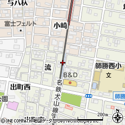 愛知県北名古屋市鹿田北流周辺の地図
