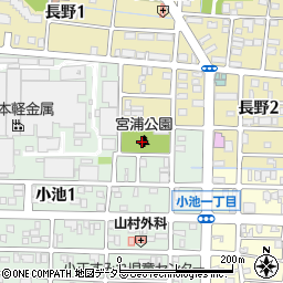 宮浦公園周辺の地図