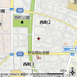 愛知県稲沢市西町周辺の地図