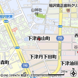 愛知県稲沢市下津南山町周辺の地図