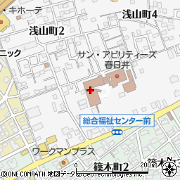 春日井市役所　福祉作業所周辺の地図