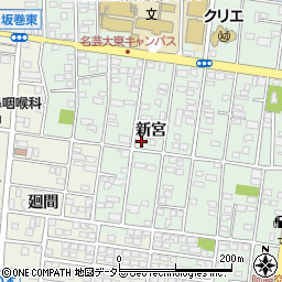 愛知県北名古屋市熊之庄（新宮）周辺の地図
