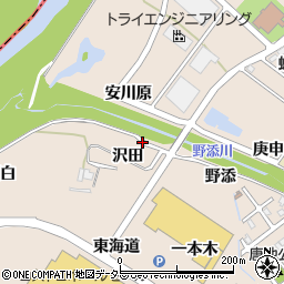 愛知県名古屋市守山区中志段味沢田周辺の地図