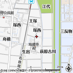 愛知県稲沢市祖父江町山崎塚西周辺の地図