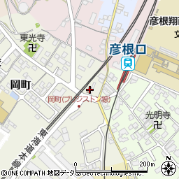 彦根岡町郵便局周辺の地図