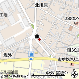 愛知県稲沢市祖父江町祖父江曲周辺の地図