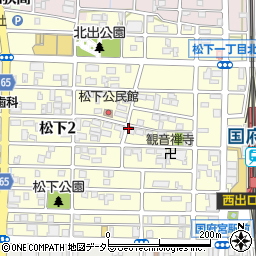 愛知県稲沢市松下周辺の地図