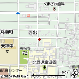 愛知県北名古屋市法成寺西出周辺の地図