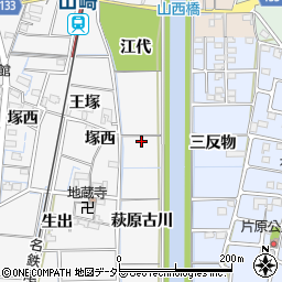 愛知県稲沢市祖父江町山崎（萩原古川）周辺の地図