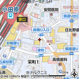 コインパーク小田原栄町１丁目駐車場周辺の地図