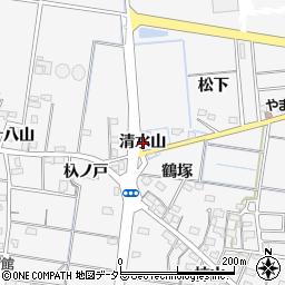 愛知県稲沢市祖父江町山崎清水山周辺の地図