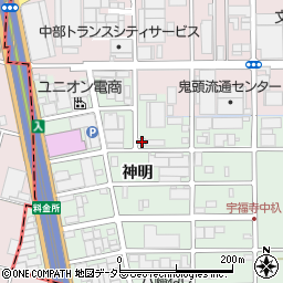 愛知県北名古屋市宇福寺神明44周辺の地図