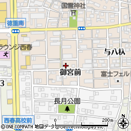 愛知県北名古屋市徳重御宮前周辺の地図