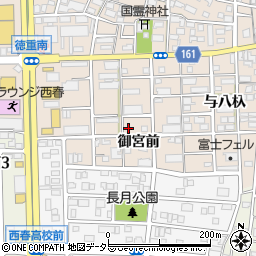 愛知県北名古屋市徳重（御宮前）周辺の地図