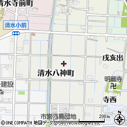 愛知県稲沢市清水八神町周辺の地図
