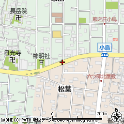 愛知県北名古屋市六ツ師大山周辺の地図