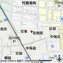愛知県稲沢市浅井町周辺の地図